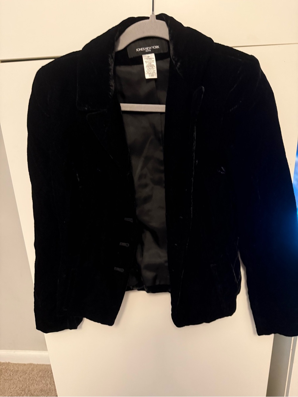Kensie New York Women's Black Velvet Blazer Jacket